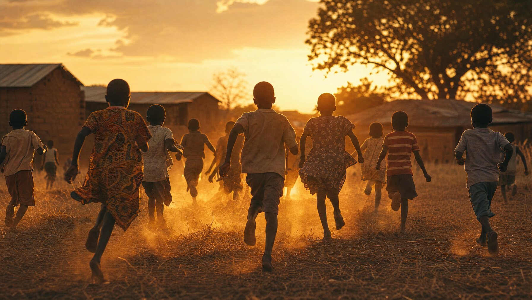 The red sand of Benin at sunset
